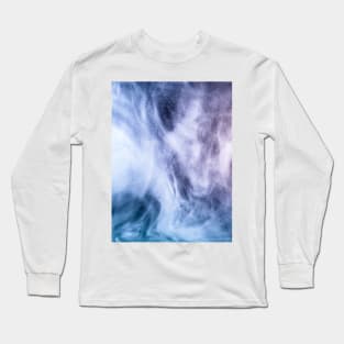 Blue purple white abstract heavenly clouds smoke Long Sleeve T-Shirt